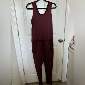 Anthropologie Burgundy Large Jumpsuit